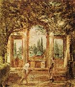 VELAZQUEZ, Diego Rodriguez de Silva y The Pavillion Ariadn in the Medici Gardens in Rome er oil painting picture wholesale